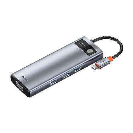 Адаптер-разветвитель для компьютера Baseus Metal Gleam Series/Starjoy (USB3.0+PD+HDMI+SD/TF+RJ45+VGA) (9в1) - 2