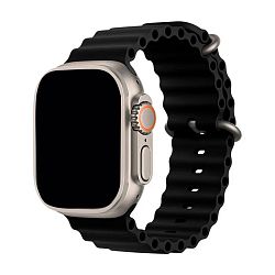 Ремешок Ocean Band для Apple Watch 44 / 45 / 46 / 49mm силикон чёрный