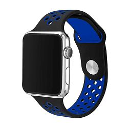 Спортивный ремешок Nike для Apple Watch 44 / 45 / 46 / 49mm фторэластомер чёрный с синим