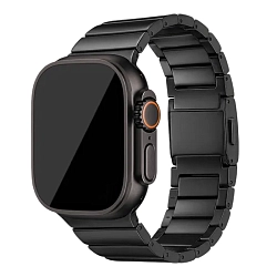 Блочный браслет uBear Grade для Apple Watch 44 / 45 / 46 / 49mm титан чёрный
