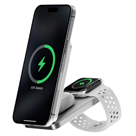 Внешний аккумулятор с беспроводной зарядкой uBear Cruise Wireless Power Bank 3 in 1 8000 мАч 15 Вт белый - 2