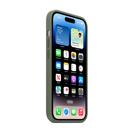 Клип-кейс (накладка) Silicone Case MagSafe для Apple iPhone 14 Pro силикон, оливковый - 3