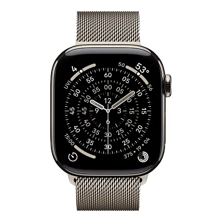 Умные часы Apple Watch Series 11 42mm GPS + Cellular (Уценка) Natural Titanium Case Natural Milanese Loop One Size (отличное состояние, активирован) - 2
