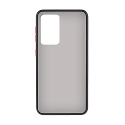 Клип-кейс (накладка) Shell для Samsung Galaxy S21 Ultra пластик, затемнённый с чёрной рамкой