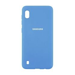 Клип-кейс (накладка) Silicone cover закрытый для Samsung Galaxy A10 силикон, голубой