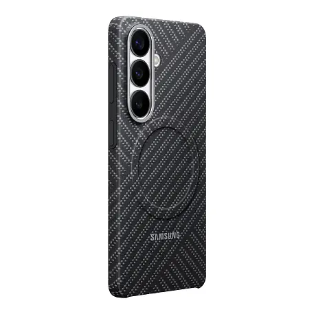 Клип-кейс (накладка) Samsung Carbon Magnet Case для Samsung Galaxy S26 арамидное волкно, алюминий, поликарбонат, тёмно-серый - 2