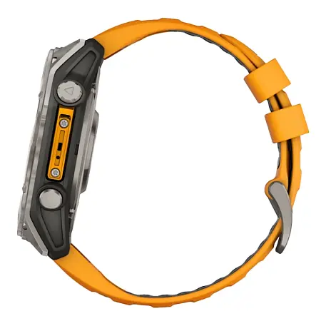 Умные часы Garmin Fenix 8 Amoled 51mm титановый (оранжевый ремешок) - 3