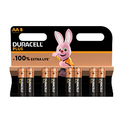 Батарейка Duracell Plus AA LR6-8BL, 8шт
