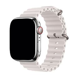 Ремешок Ocean Band для Apple Watch 38 / 40 / 41 / 42mm силикон молочный