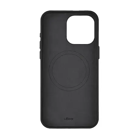 Клип-кейс (накладка) uBear Capital Leather Case для Apple iPhone 15 Pro Max (Уценка) чёрный (хорошее состояние, вмятины на корпусе) - 2
