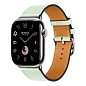 Умные часы Apple Watch Hermes Series 11 46mm GPS + Cellular Silver Titanium Case Vert Peppermint Single Tour Strap (with Orange Hermès Sport band)