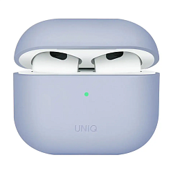 Кобура UNIQ Lino для Apple AirPods 3 поликарбонат, силикон, голубой