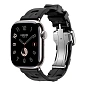 Умные часы Apple Watch Hermes Series 11 42mm GPS + Cellular Silver Titanium Case Noir Single Tour Deployment Buckle Kilim Strap (with Orange Hermès Sport band)