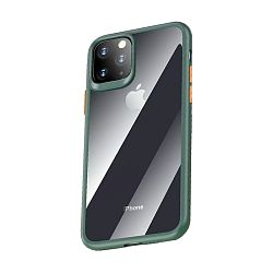 Клип-кейс (накладка) Rock Guard Pro Protection для Apple iPhone 11 Pro Max пластик, прозрачный с зелёной рамкой