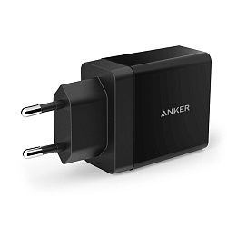 Сетевое зарядное устройство Anker PowerPort 2 24 Вт, чёрный