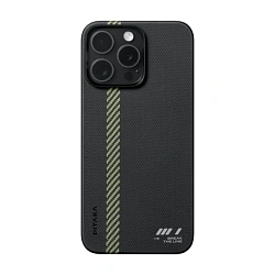 Клип-кейс (накладка) Pitaka Fusion Weaving MagEZ Case 5 для Apple iPhone 15 Pro Max кевлар (арамид), "разрыв линии"