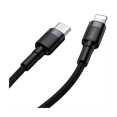 Дата-кабель Baseus Cafule Type-C to Lightning 1 м, чёрный с серым - 2
