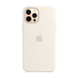 Клип-кейс (накладка) Apple Silicone Case MagSafe для Apple iPhone 12 / 12 Pro силикон, White