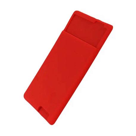 Кардхолдер Silicone Card Bag для смартфона универсальный силикон, красный - 2