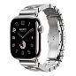 Умные часы Apple Watch Hermes Series 11 42mm GPS + Cellular Silver Titanium Case Gris Single Tour Grand H Strap Medium (with Orange Hermès Sport band)