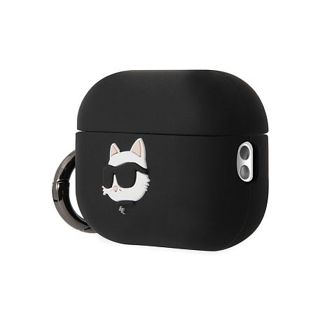 Кобура CG Mobile Lagerfeld Silicone Case With Ring для Apple AirPods Pro 2 силикон, "NFT 3D Choupette" чёрный - 3