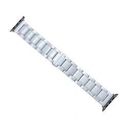 Браслет для Apple Watch 38 / 40 / 41 / 42mm керамика белый (пятибусиновый)