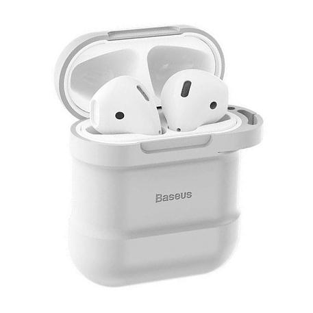 Кобура Baseus Silicone для Apple AirPods 2018 / 2019 силикон, белый - 3