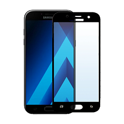 Защитное стекло 3D Premium для Samsung Galaxy A7 2017, черная рамка