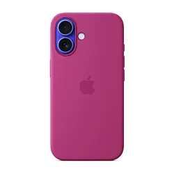 Клип-кейс (накладка) Silicone Case MagSafe для Apple iPhone 16 силикон, фуксия