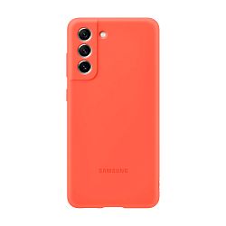 Клип-кейс (накладка) Samsung Silicone cover для Samsung Galaxy S21 FE поликарбонат, силикон, коралловый