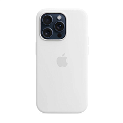 Клип-кейс (накладка) Silicone Case для Apple iPhone 15 Pro Max силикон, белый
