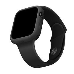 Чехол-бампер UNIQ Lino для Apple Watch 44mm силикон, чёрный