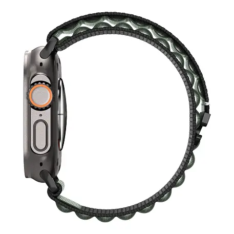 Ремешок Spigen WBF1 для Apple Watch 44 / 45 / 46 / 49mm нейлон чёрный, зелёный - 3