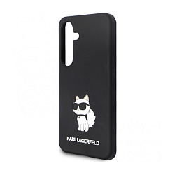 Клип-кейс (накладка) CG Mobile Lagerfeld Karl для Samsung Galaxy S24 силикон, "NFT 3D Choupette" чёрный