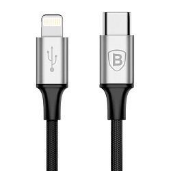 Дата-кабель Baseus Rapid Series Type-C to Lightning 1 м, чёрный с серым