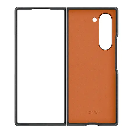 Клип-кейс (накладка) Samsung Kindsuit Case для Samsung Galaxy Z Fold 6 экокожа, серый - 6