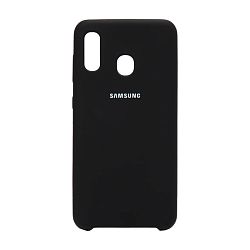 Клип-кейс (накладка) Silicone cover для Samsung Galaxy A20 / A30 силикон, чёрный