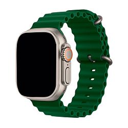 Ремешок Ocean Band для Apple Watch 44 / 45 / 46 / 49mm силикон тёмно-зелёный