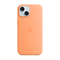 Клип-кейс (накладка) Silicone Case MagSafe для Apple iPhone 15 Plus силикон, оранжевый