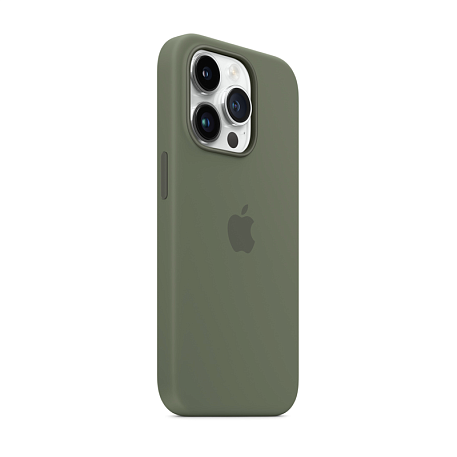 Клип-кейс (накладка) Silicone Case MagSafe для Apple iPhone 14 Pro силикон, оливковый - 2