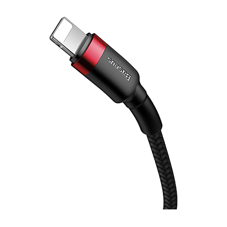 Дата-кабель Baseus Cafule Type-C to Lightning 1 м, чёрный с красным - 3