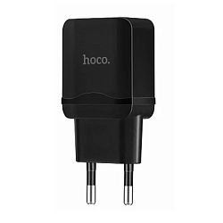 Сетевое зарядное устройство + кабель Lightning Hoco C22A 12 Вт, чёрный