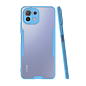 Клип-кейс (накладка) Bubble для Xiaomi 11 Lite пластик, прозрачный с голубой рамкой