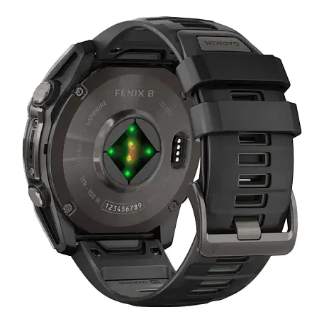 Умные часы Garmin Fenix 8 51mm Amoled серый (чёрный ремешок) - 4