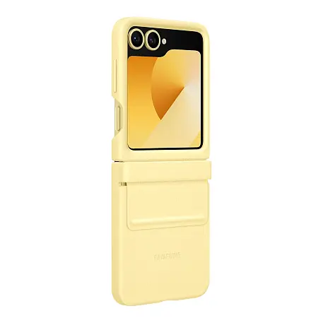 Клип-кейс (накладка) Samsung Kindsuit Case для Samsung Galaxy Z Flip 6 / 7 FE экокожа, жёлтый - 3