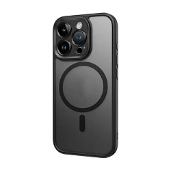 Клип-кейс (накладка) Rock Guard Touch Magnetic для Apple iPhone 16 Pro Max полиуретан, поликарбонат, затемнённый с чёрной рамкой