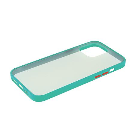 Клип-кейс (накладка) Shell для Apple iPhone 13 Mini пластик, прозрачный с бирюзовой рамкой - 3