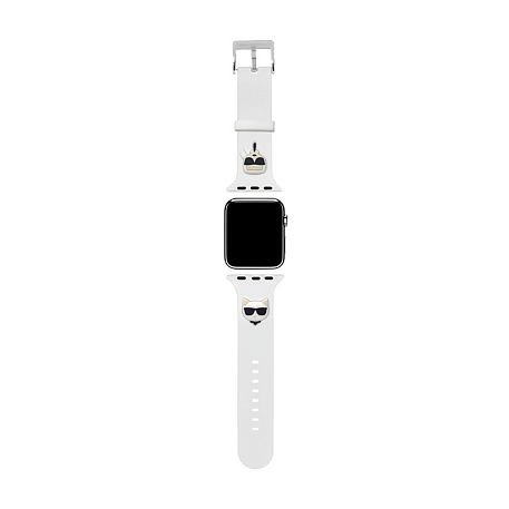Ремешок CG Mobile Lagerfeld Karl and Choupette Head для Apple Watch 38 / 40 / 41 / 42mm силикон белый - 3