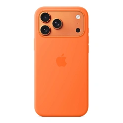 Клип-кейс (накладка) Silicone Case MagSafe для Apple iPhone 17 Pro силикон, оранжевый