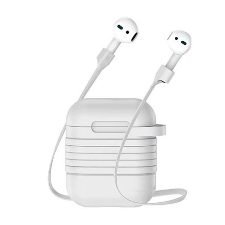 Кобура Baseus Silicone для Apple AirPods 2018 / 2019 силикон, белый - 4